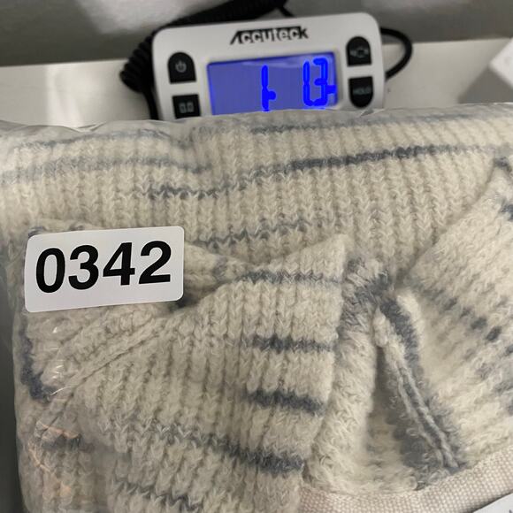 Margaret O'leary Cardigan Sweater Womens Size S/M Gray Striped Fringe - Picture 10 of 12